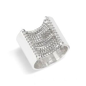 Jenny Bird Chloe Band Silver Geometric Ring